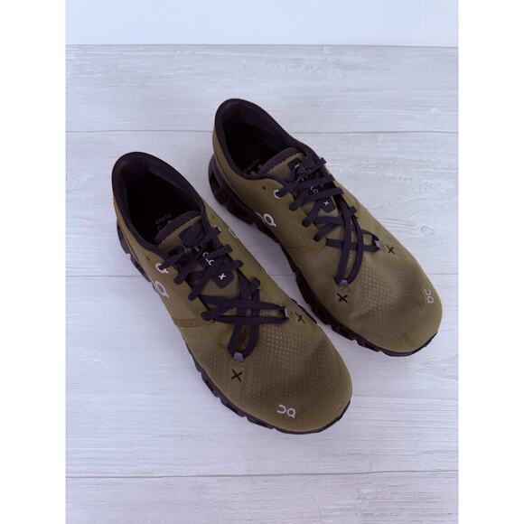 On Cloud X 3 Men Size 7.5 Womens 9 Olive Green Road Running Shoes Sneakers Gym - Picture 3 of 10